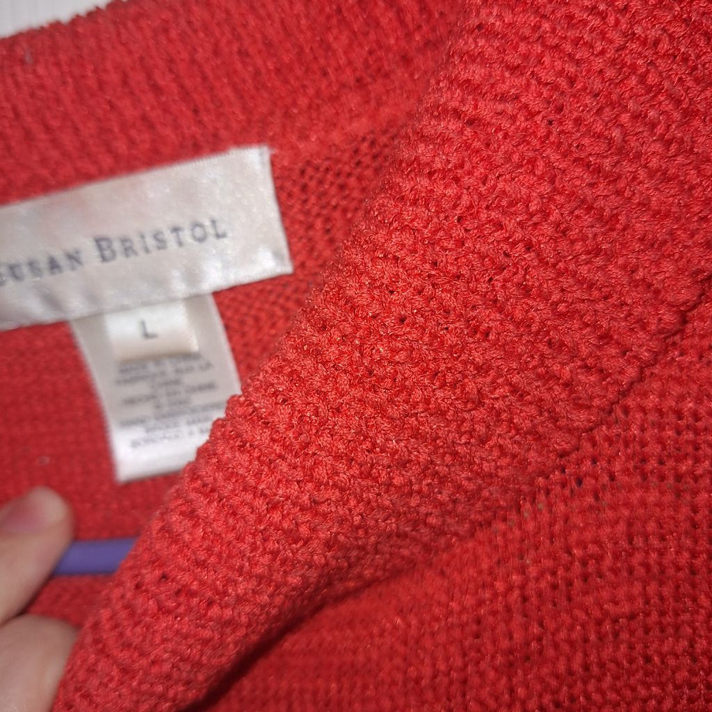 Susan Bristol Red Turtleneck Short Sleeve Sweater - Picture 4 of 7
